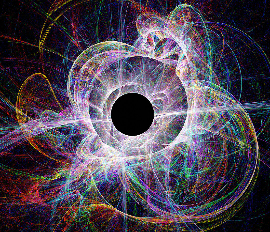 Conceptual computer artwork of a black hole