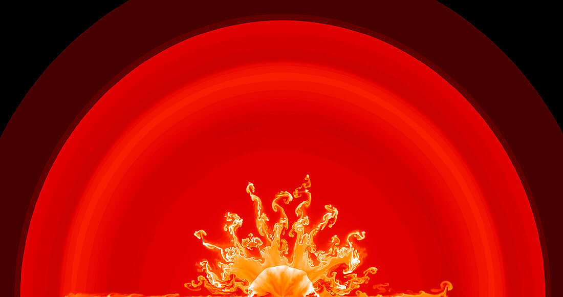 Supernova 1987a explosion simulation