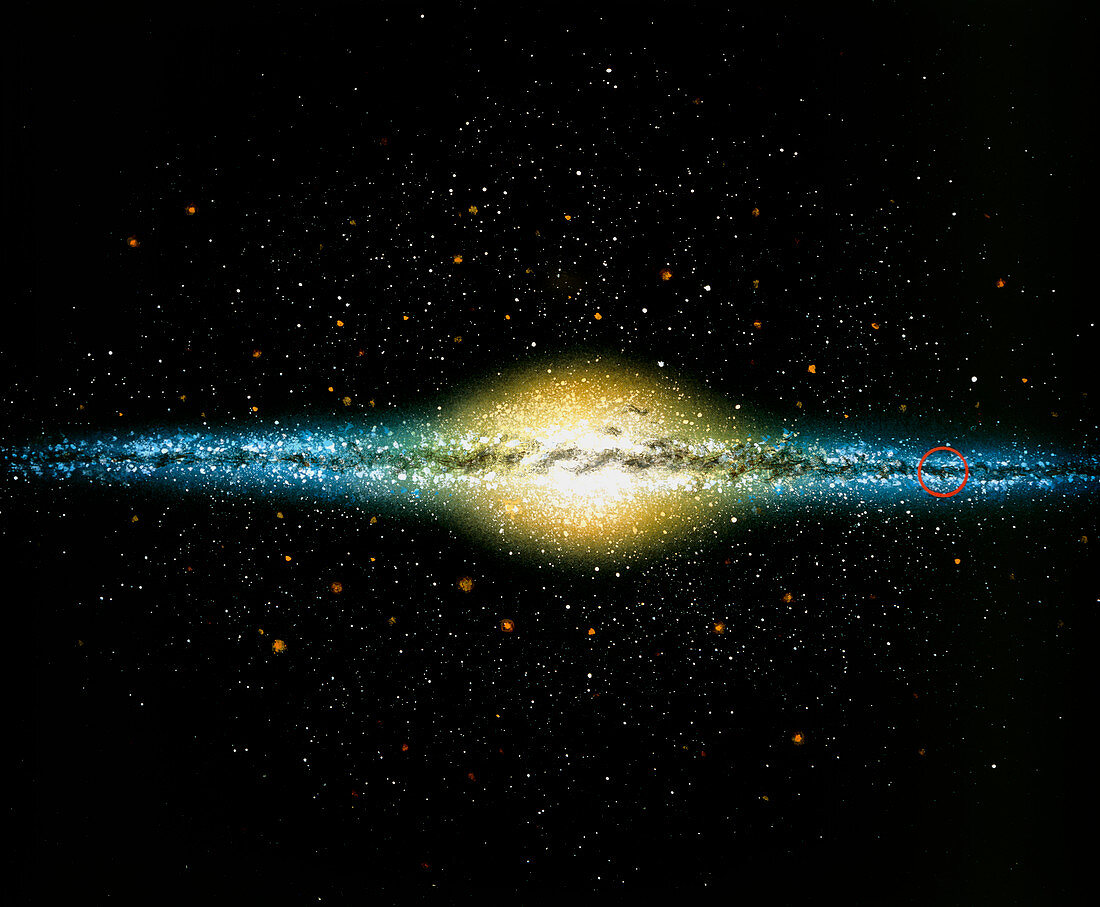 Artist's impression of the Milky Way,seen edge-on