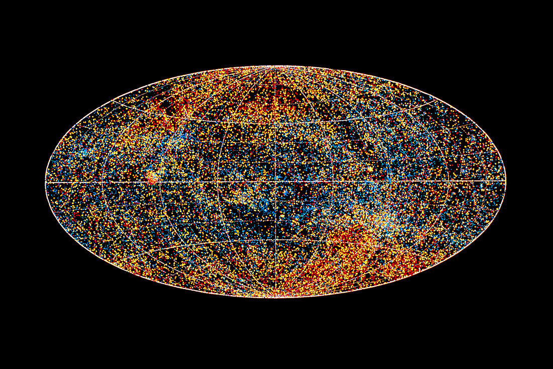 Coloured X-ray map of the whole sky