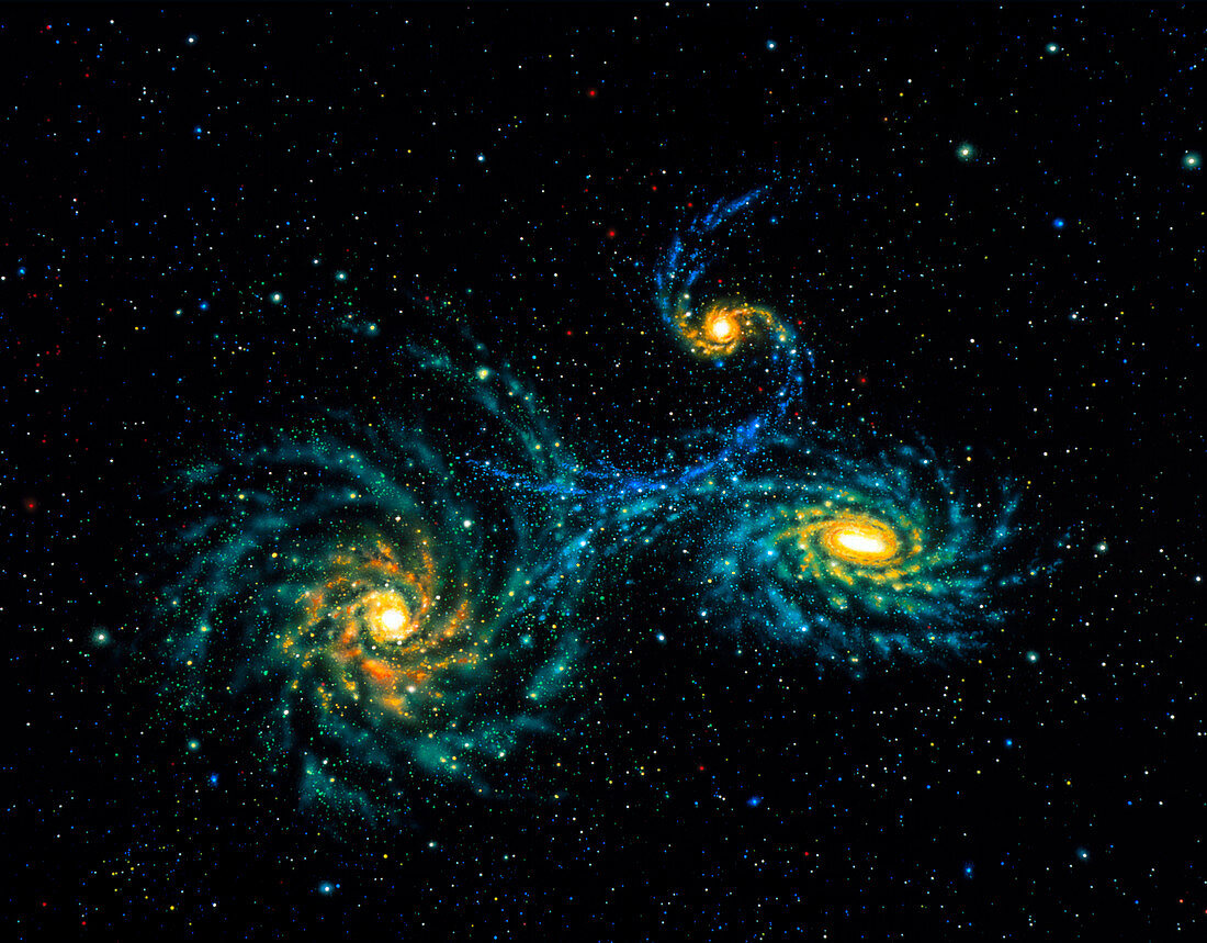 Illustration of interacting galaxies