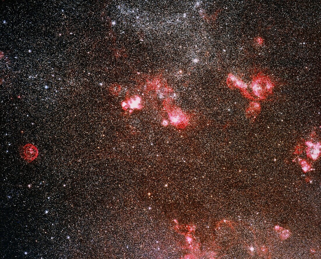 Optical image of nebulae in Large Magellanic Cloud
