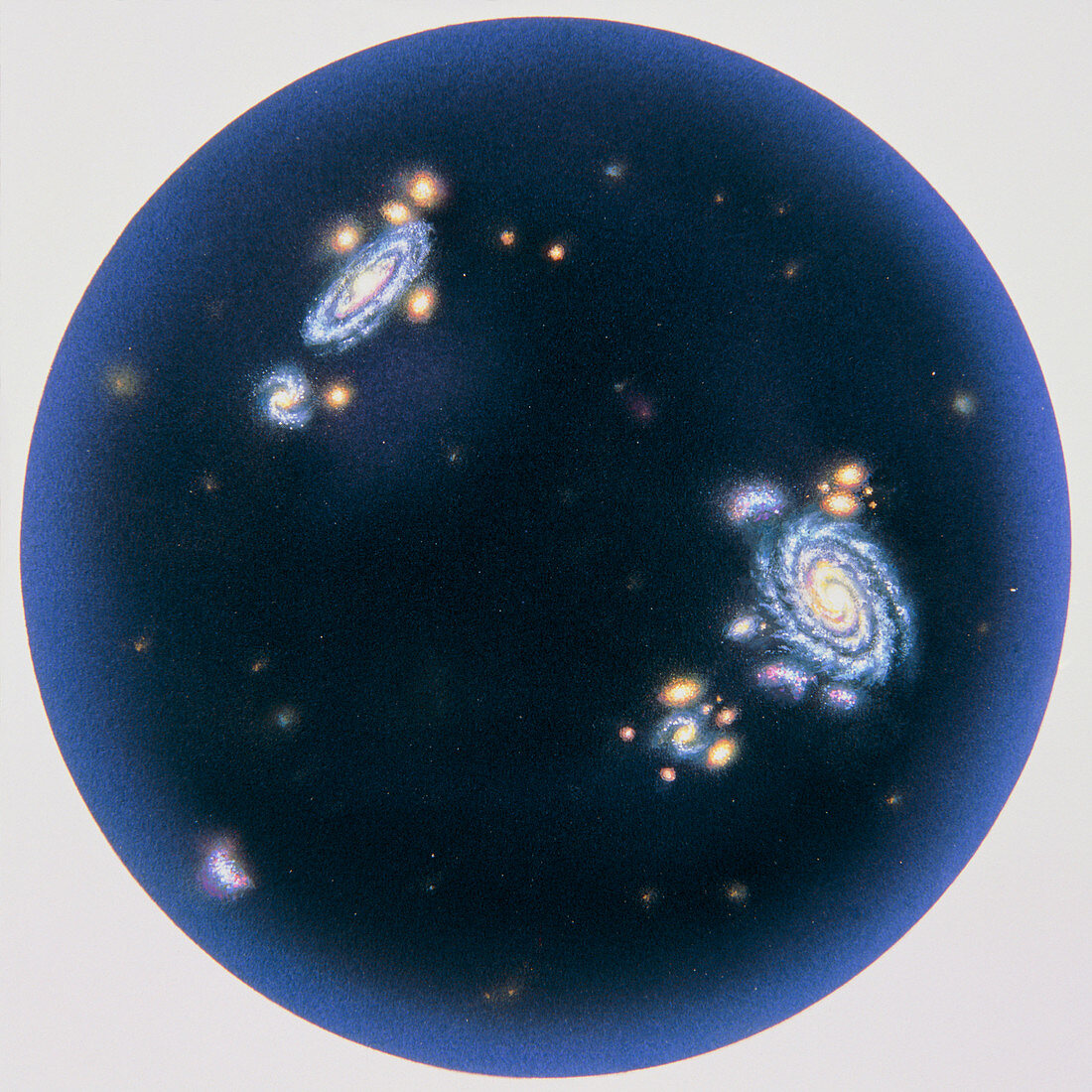 Artwork showing the Local Group of galaxies