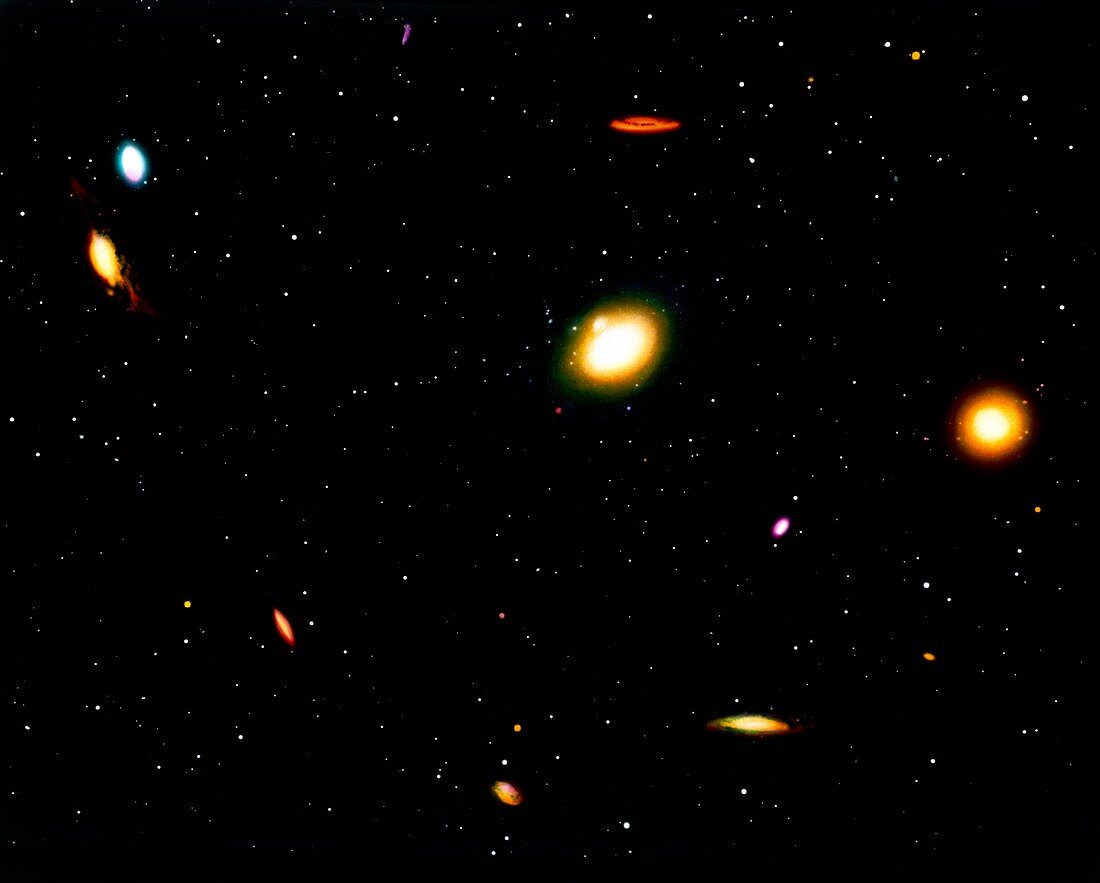 Coloured image of the Virgo Cluster of galaxies