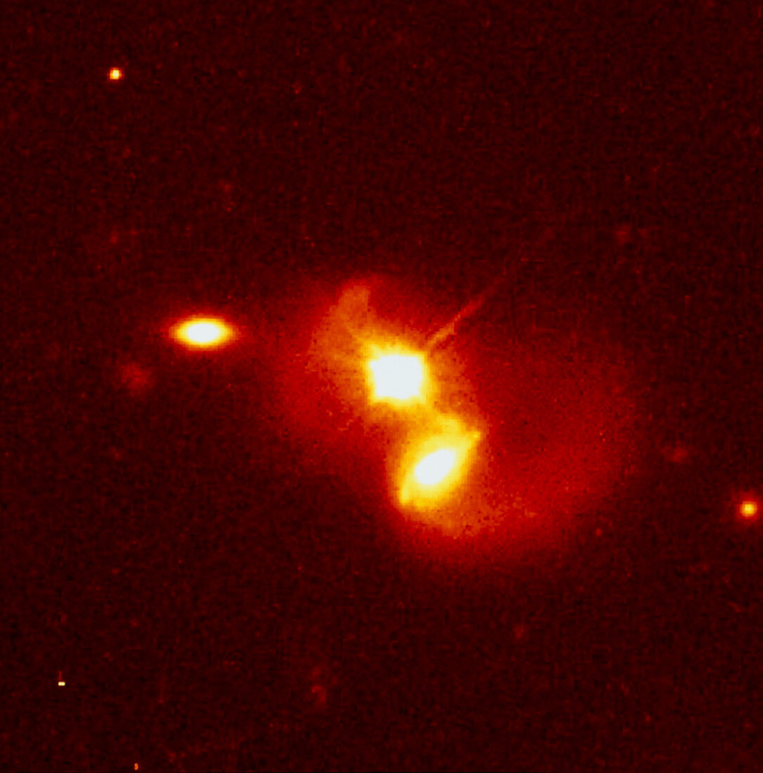 Quasar interacting with a companion galaxy