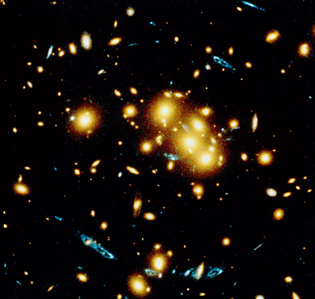 Gravitational lensing by a galactic cluster