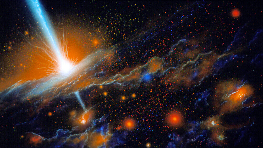 Artist's impression of active galaxy M87