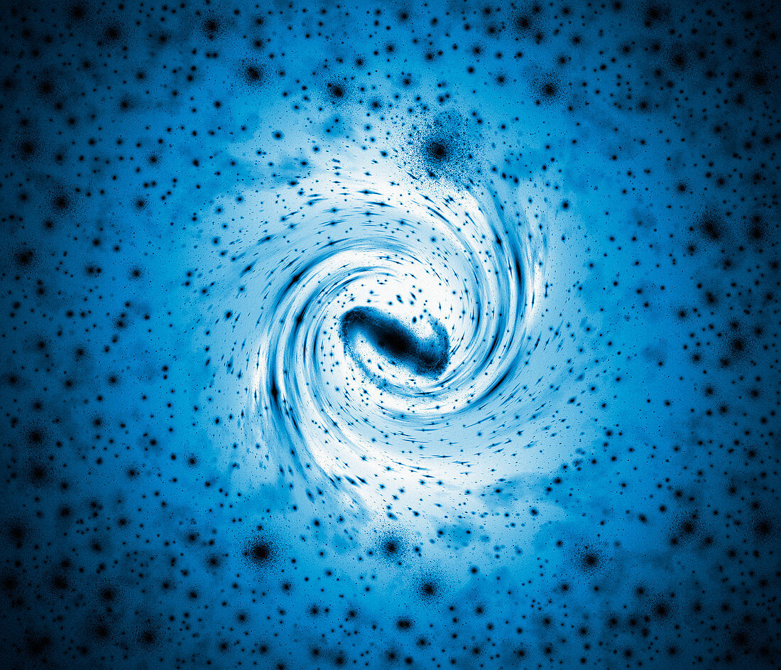 Galaxy formation,computer artwork