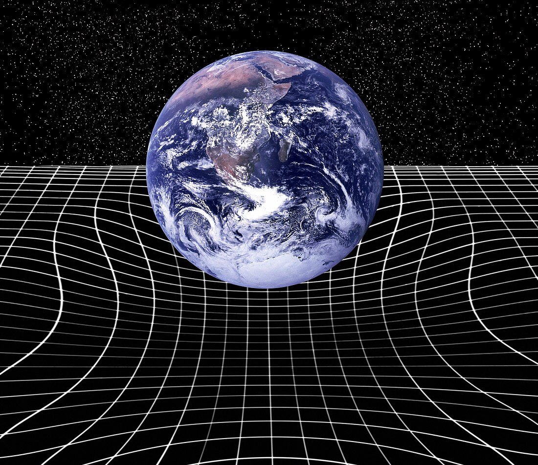 Warped space-time due to gravity