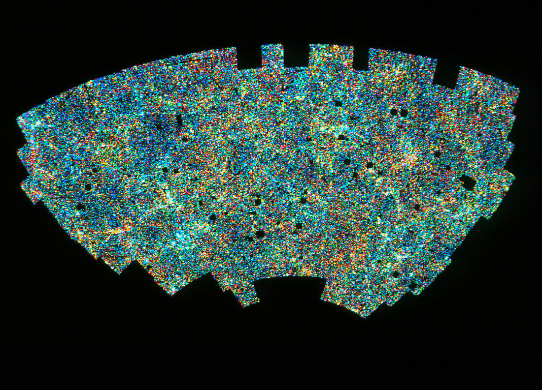 Distribution map of 2 million galaxies