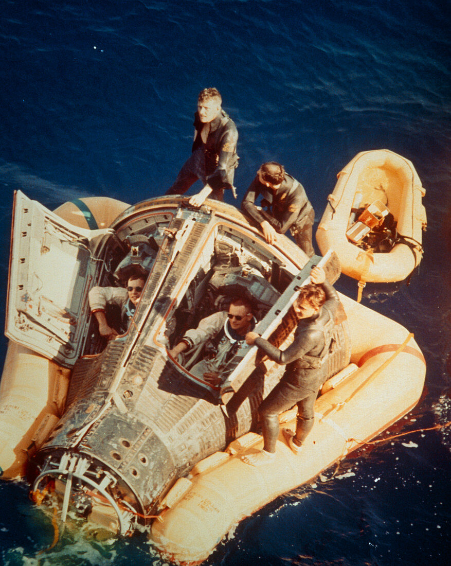 Gemini 8 splashdown,astronauts Armstrong & Scott