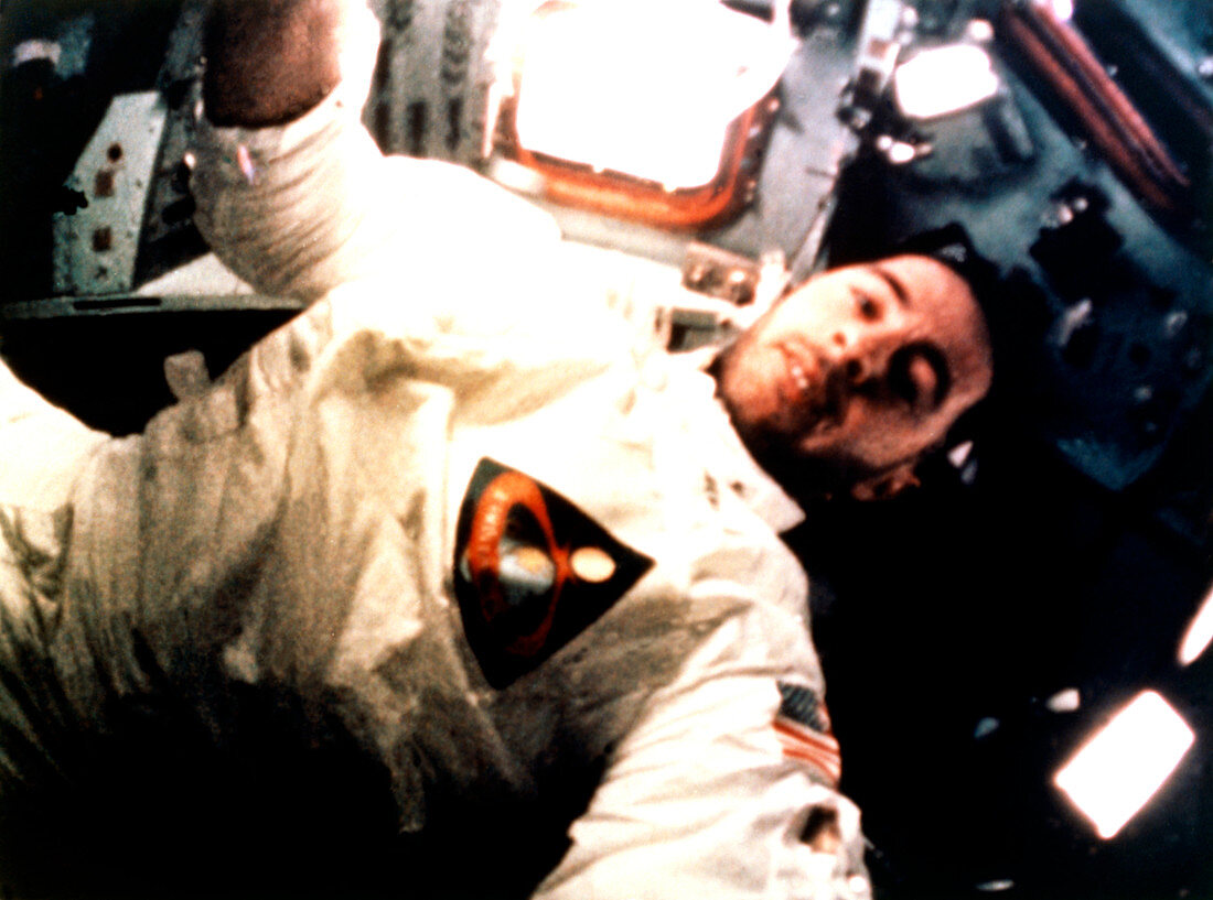 Apollo 8 astronaut in flight