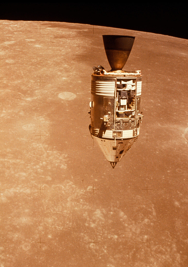 Apollo 15 Command Module above moon
