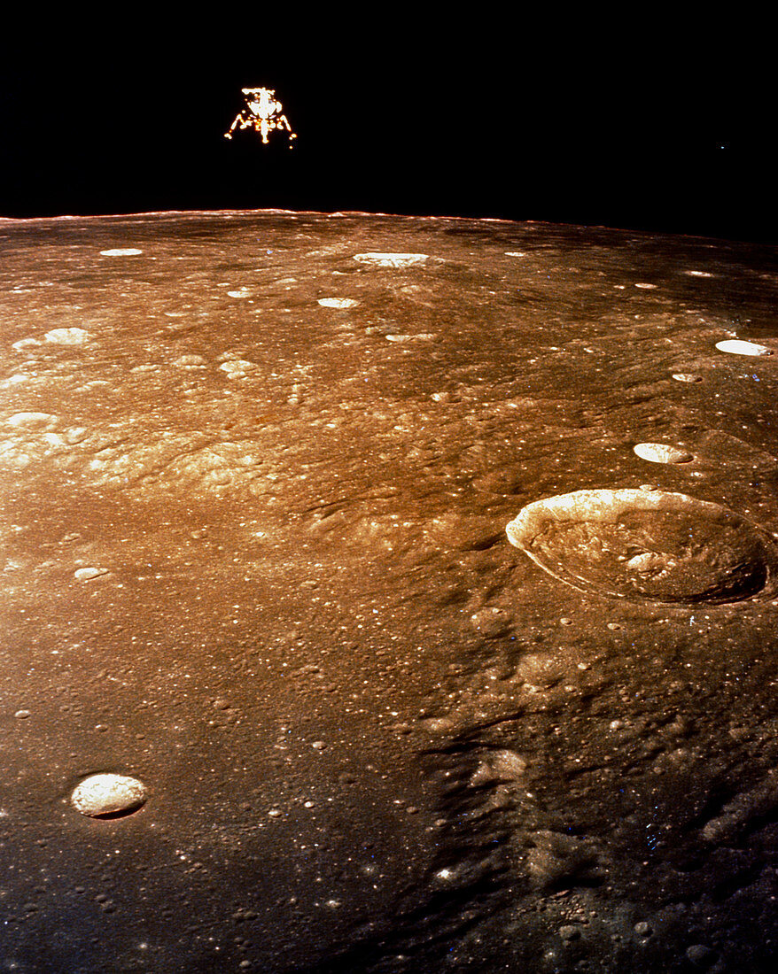 Apollo 12 Lunar Module over the Moon