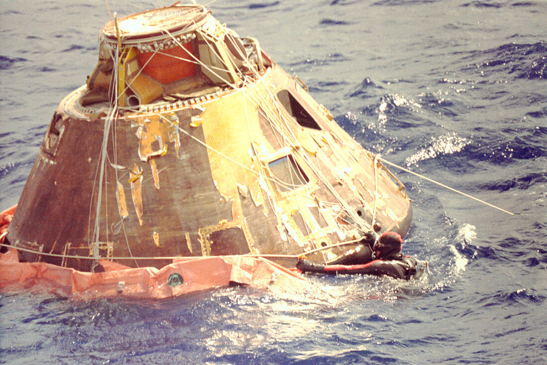 Inflation of floatation collar around Apollo 14