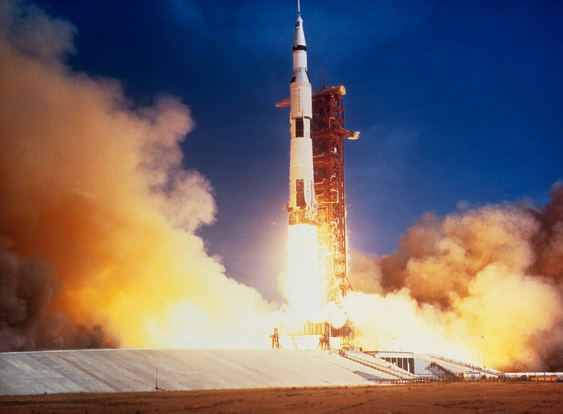 Launch of Apollo 11 spacecraft en route to Moon