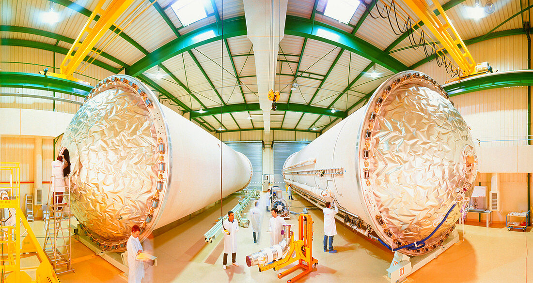 Ariane 5 cryogenic tanks on production line