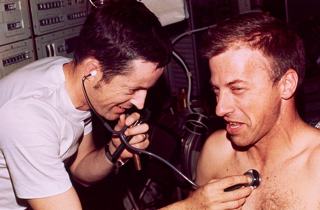 Skylab 2 astronaut medical check-up