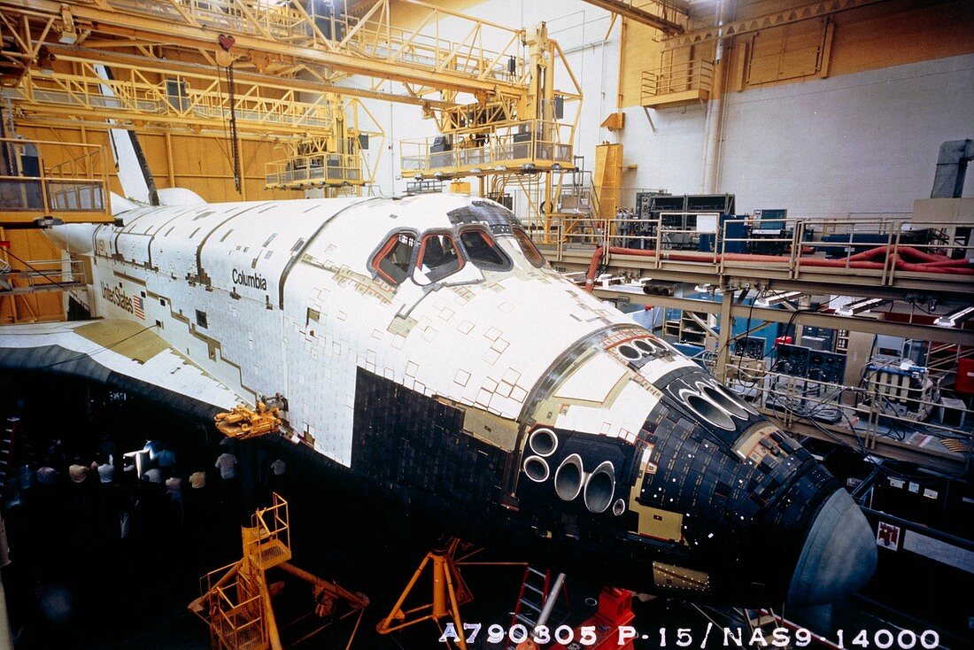 Shuttle Columbia during final manufacture