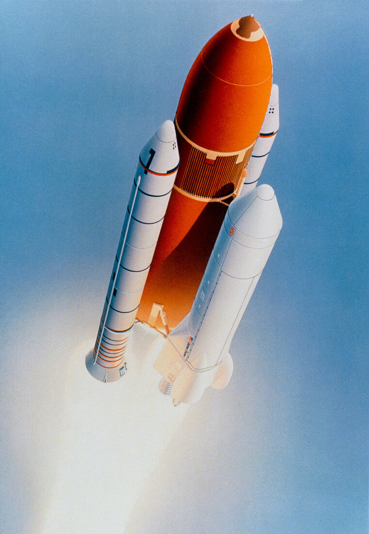 Artist's impression of Shuttle-C launch