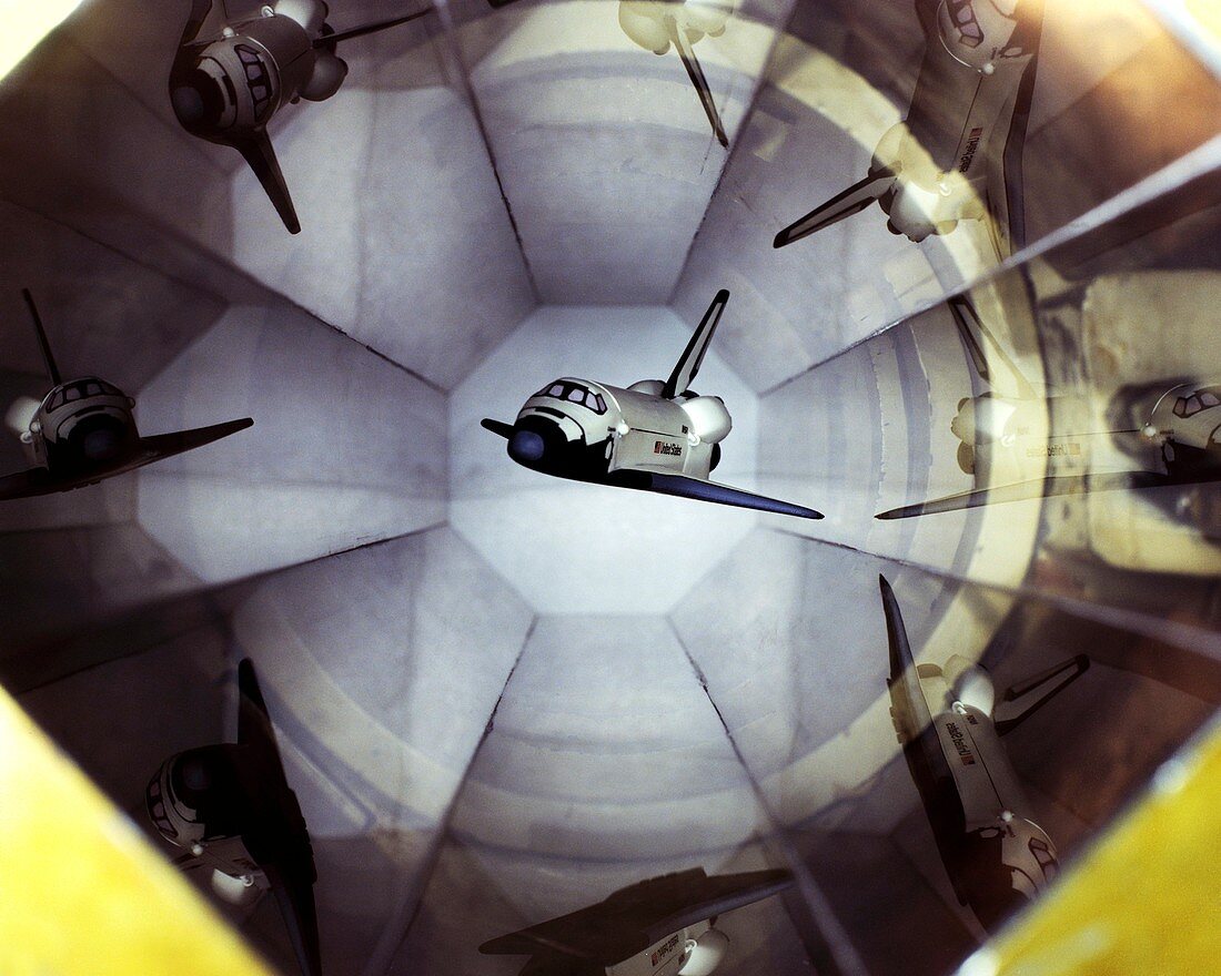 Space Shuttle model,wind tunnel test