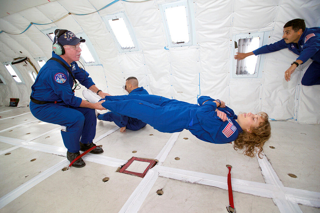 NASA astronaut training in free fall