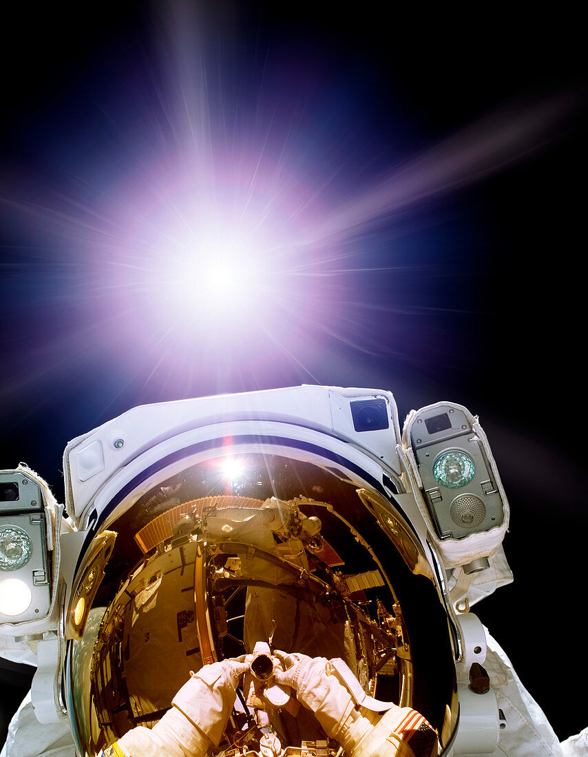 Astronaut self-portrait,composite image