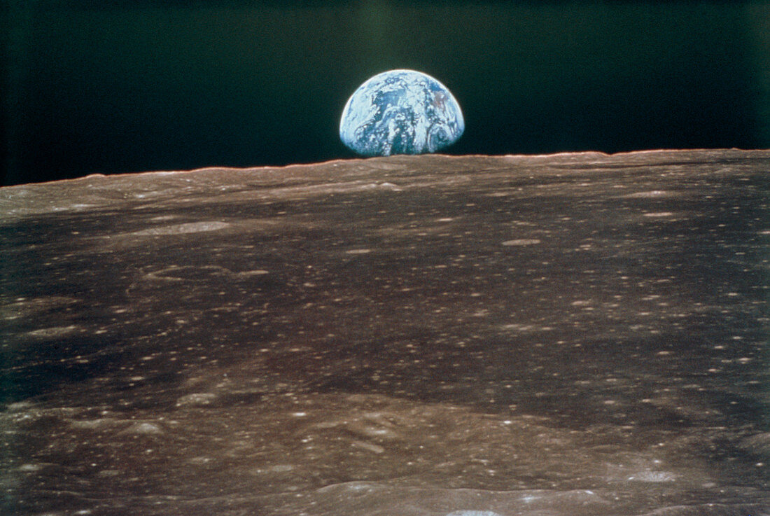 Earthrise from Moon during Apollo 11