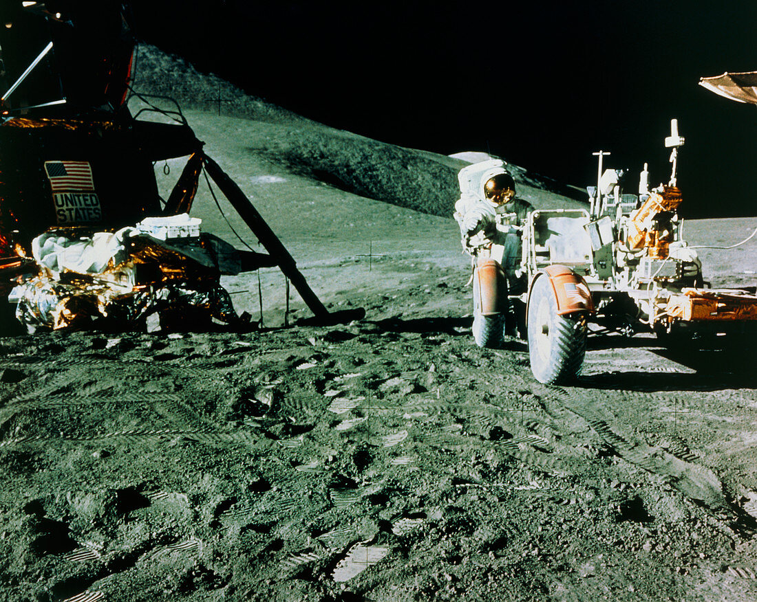 Astronaut Irwin with Lunar Rover,Apollo 15