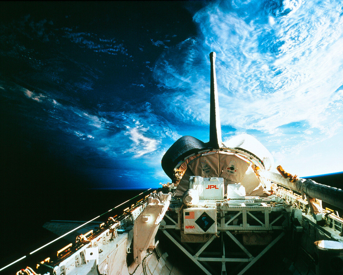 The cargo bay of Shuttle Columbia,mission STS-52