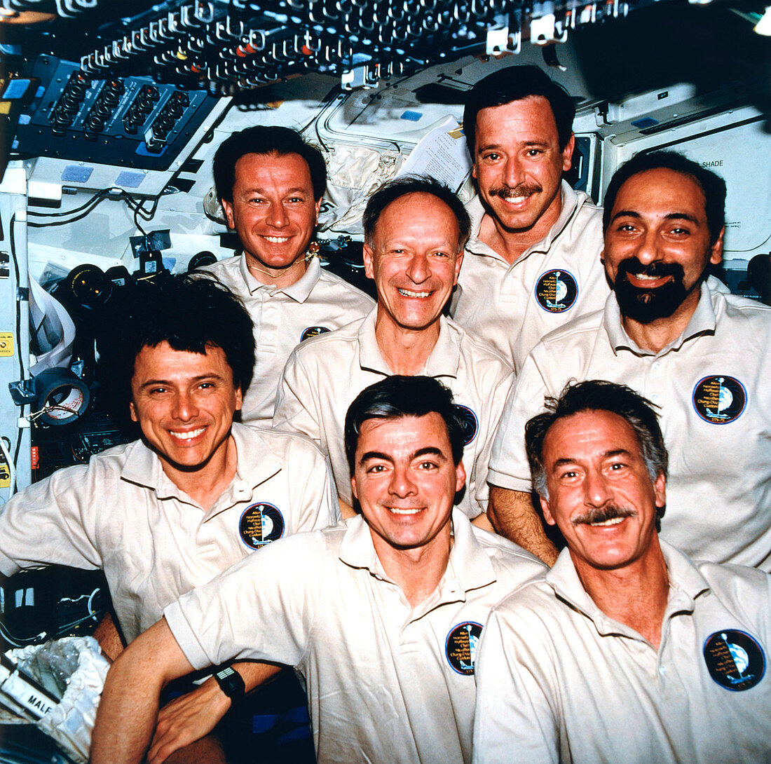 Group portrait of the Columbia shuttle crew STS-75