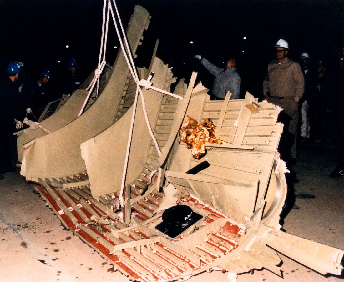 Wreckage from Shuttle 51-L disaster