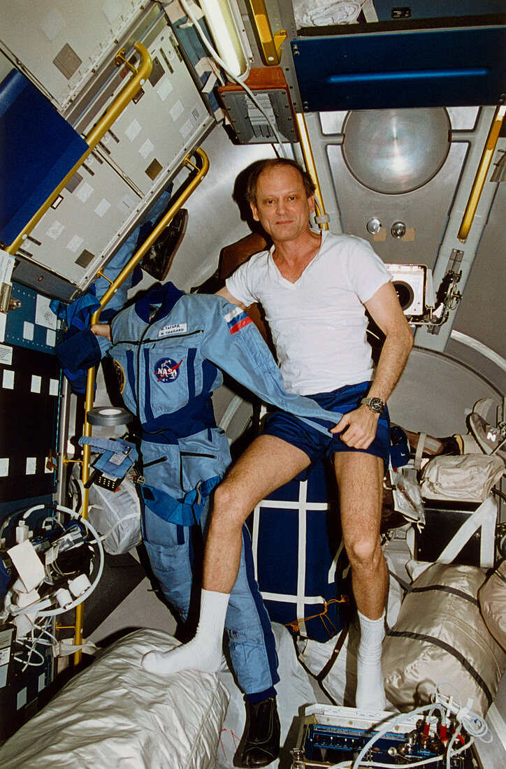 Astronaut inside Shuttle