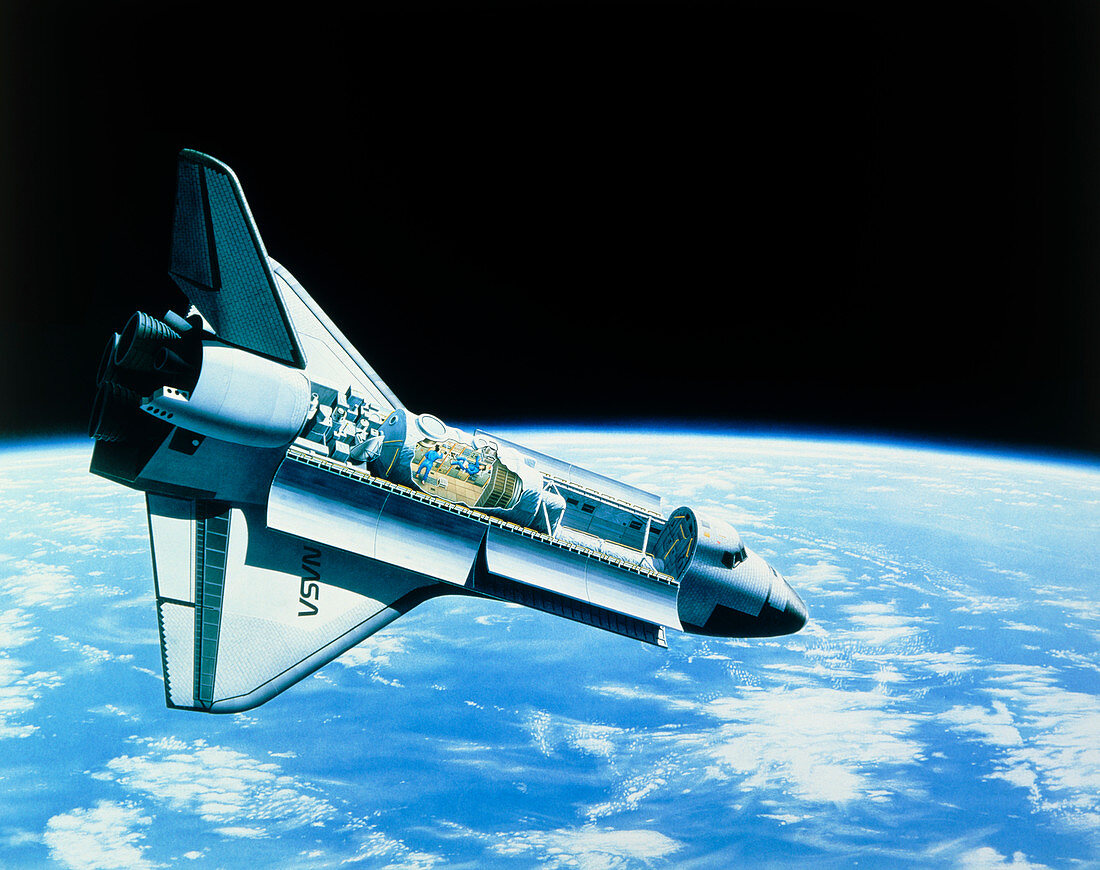 Artwork of Space Shuttle in orbit