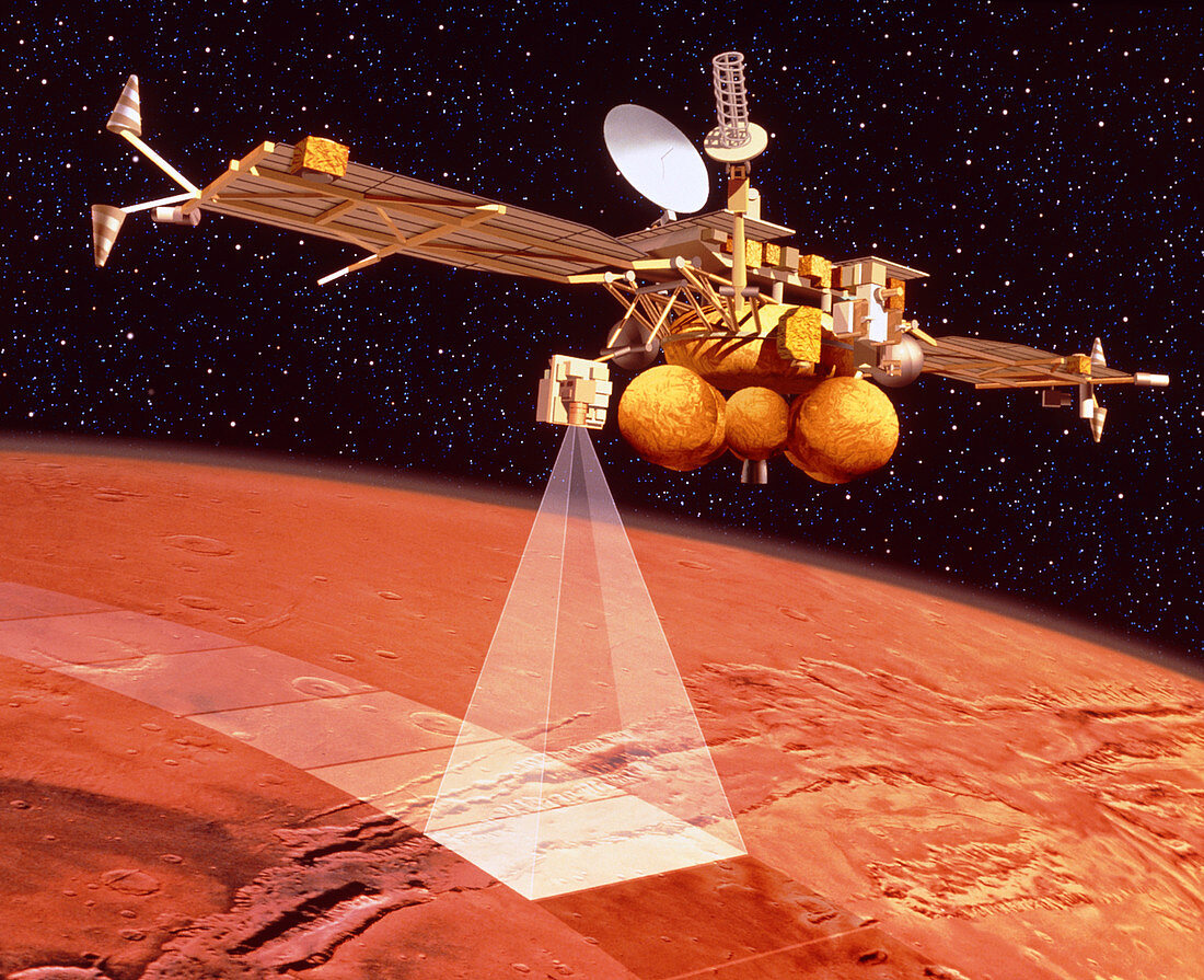 Artist's impression of Mars 96 Orbiter surveying
