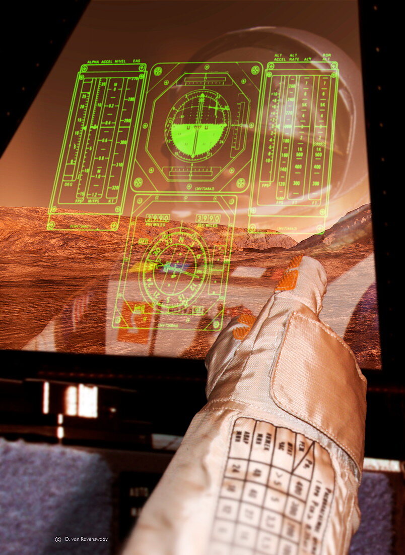 Astronaut landing on Mars,artwork