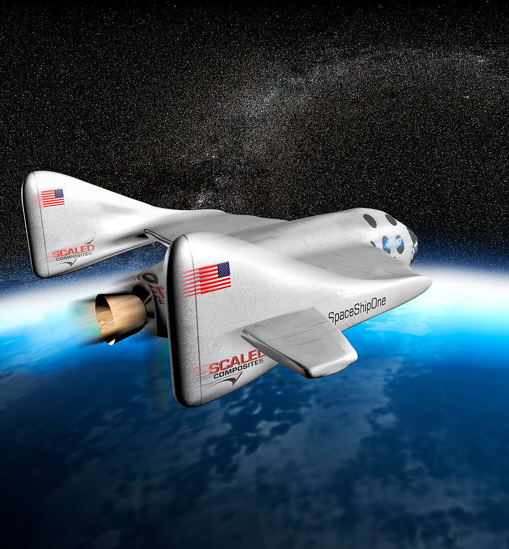 SpaceShipOne above Earth