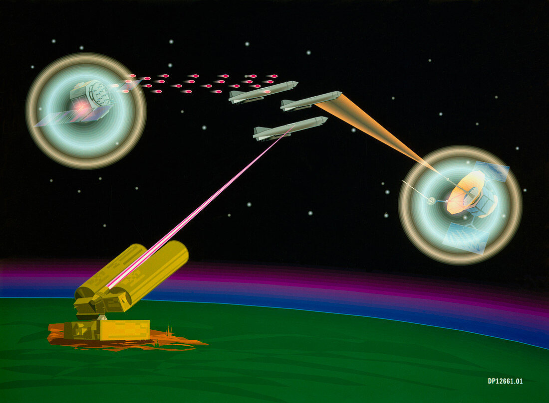 Artist's impression of SDI lasers in use