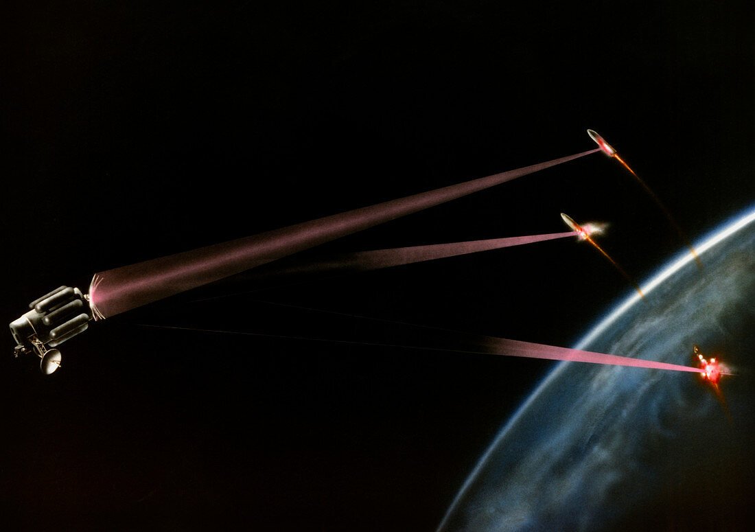 Artist's impression of space-based SDI laser