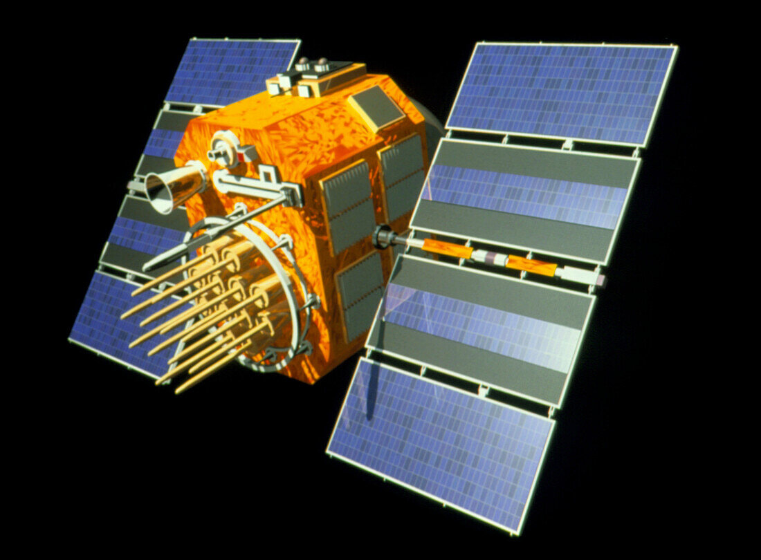 Artwork of a Glonass Global Positioning Satellite