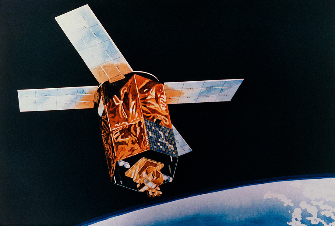 Artwork of SeaStar satellite in orbit
