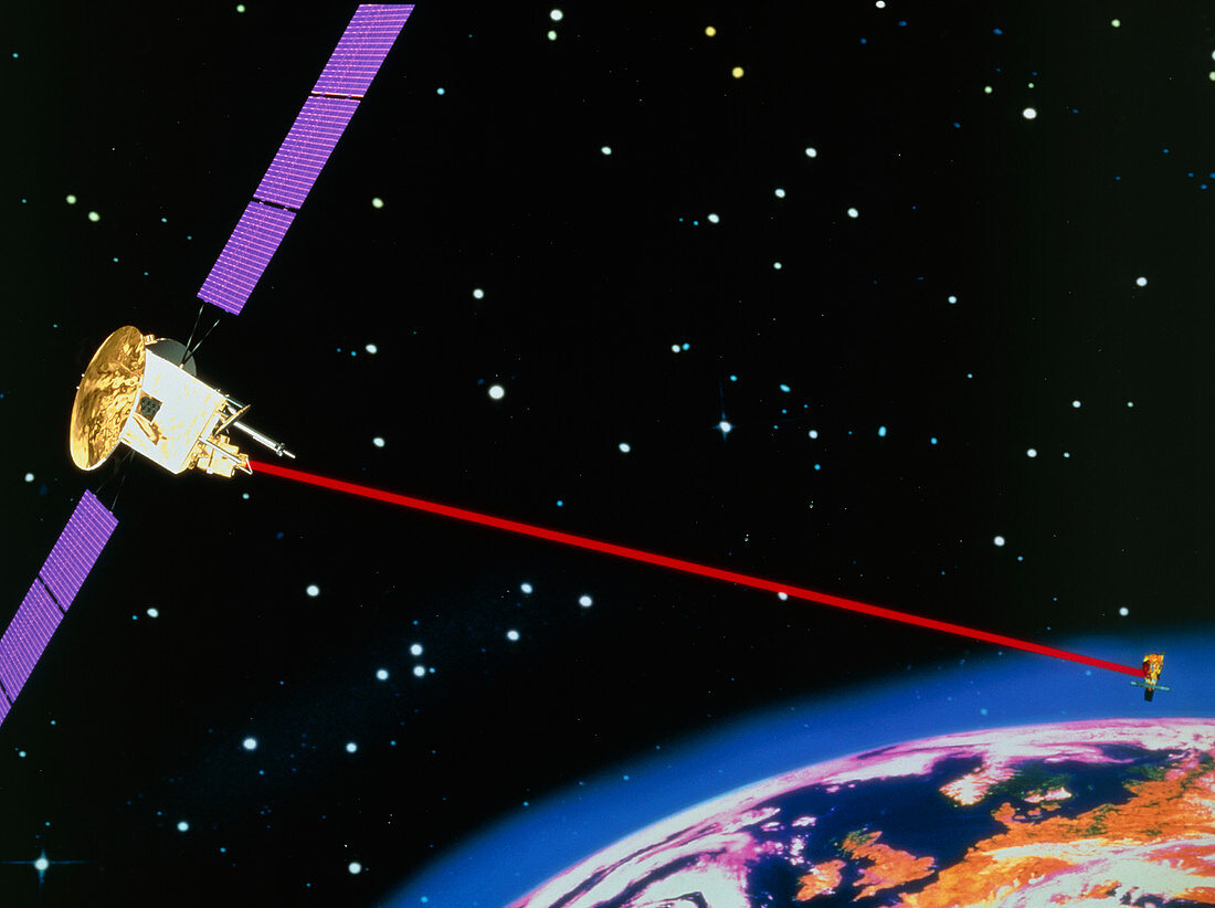 Artemis satellite using laser data link