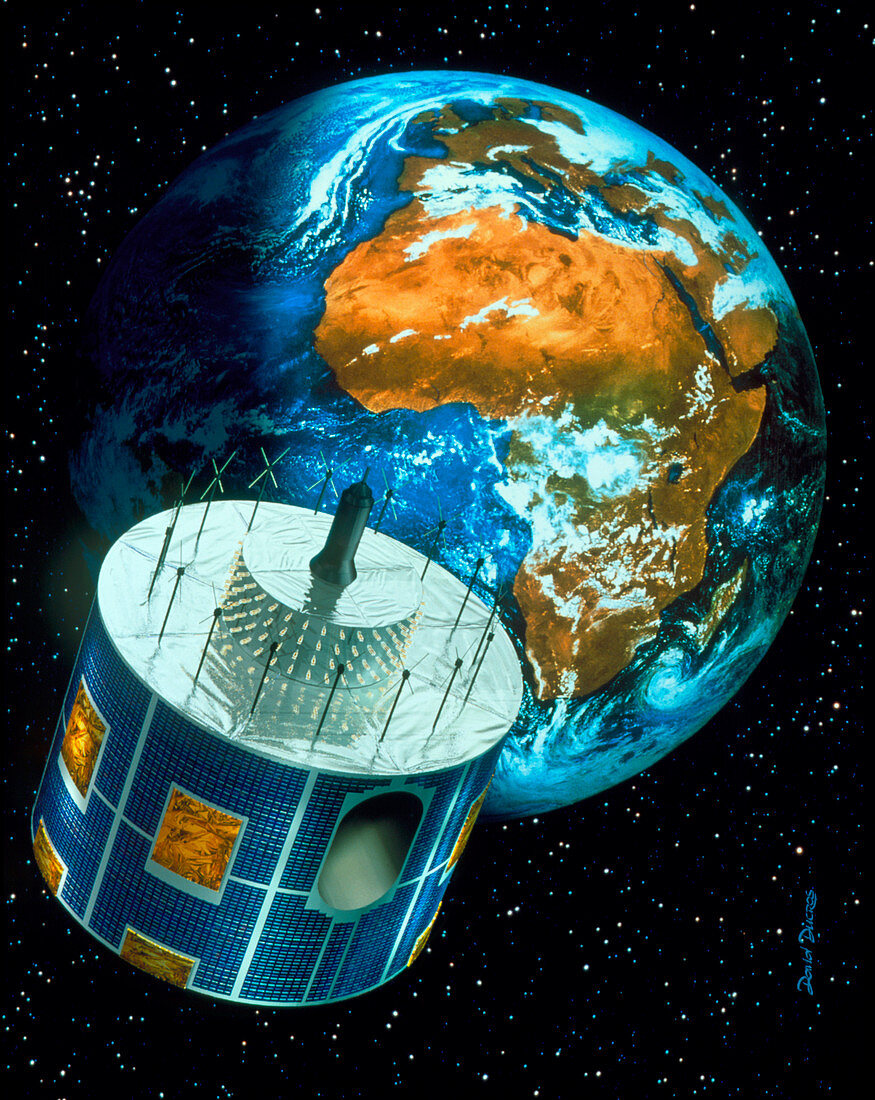 Meteosat satellite orbiting Earth