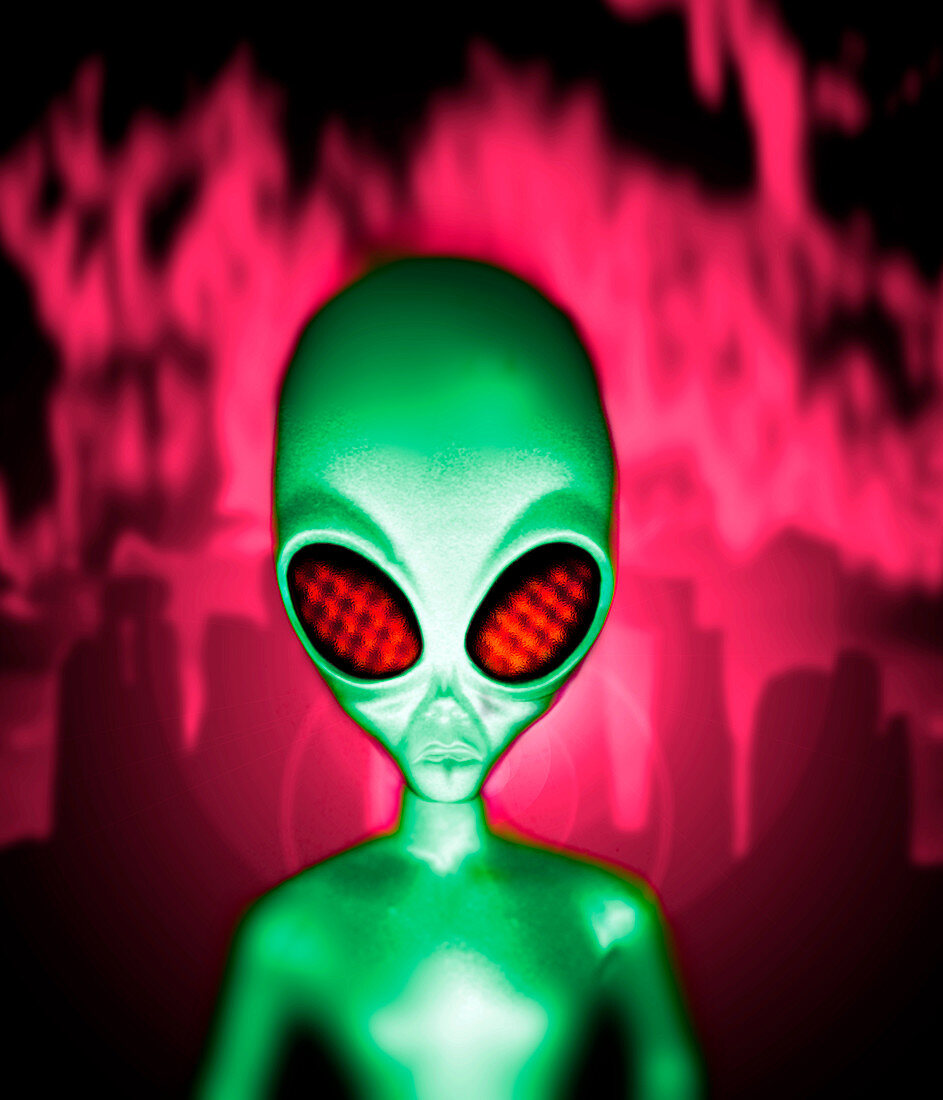 Computer artwork of an alien or extraterrestrial
