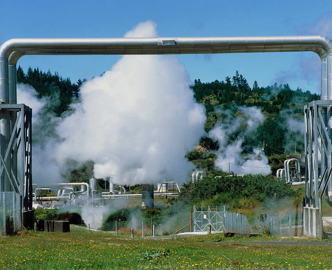 Pipes at a geothermal power station