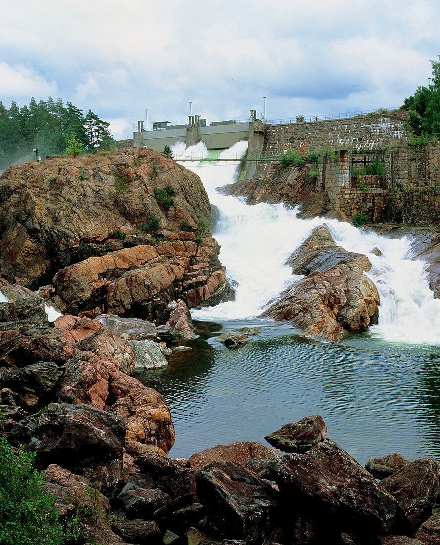 Water being released from dam,Sweden