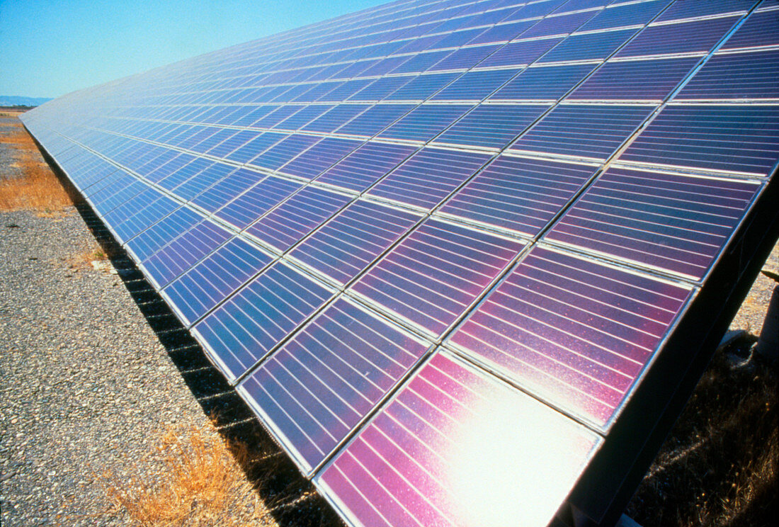 Solar panels of Davis solar power station,USA