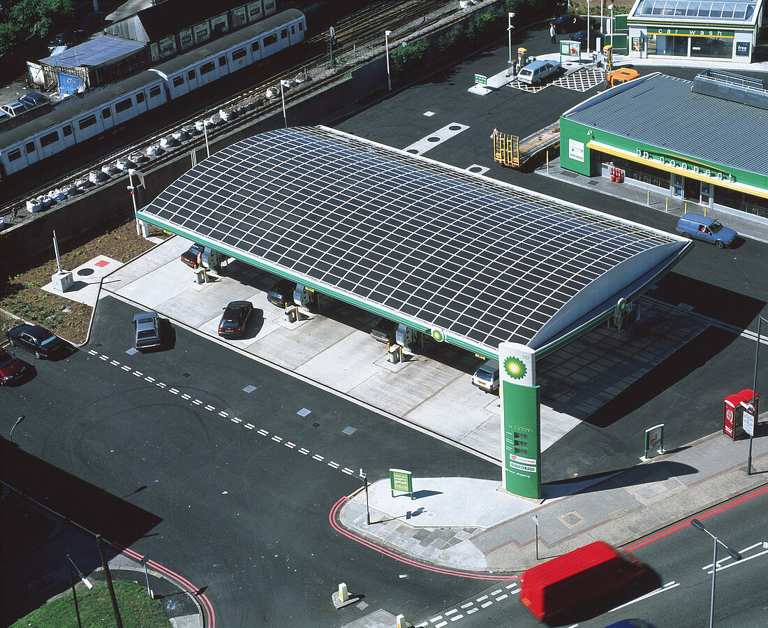 Solar-powered petrol station