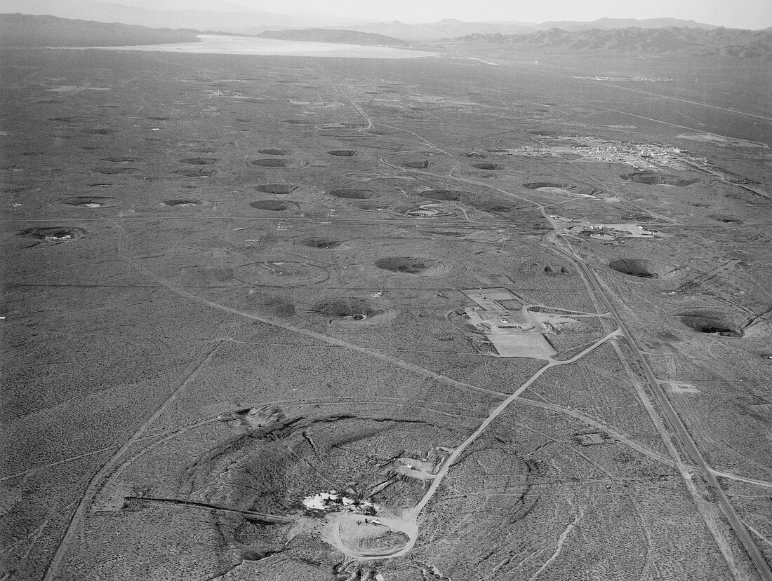 Subsidence craters at Nevada atom bomb test site