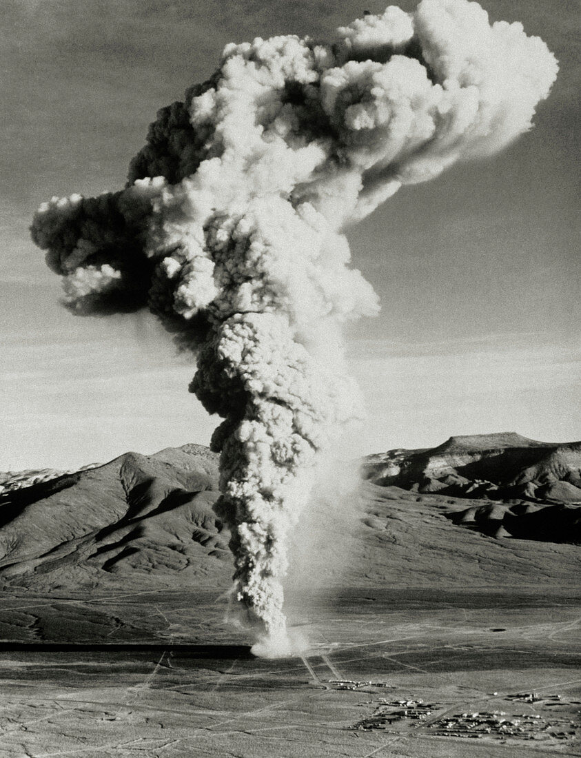 Radioactive dust cloud after nuclear test